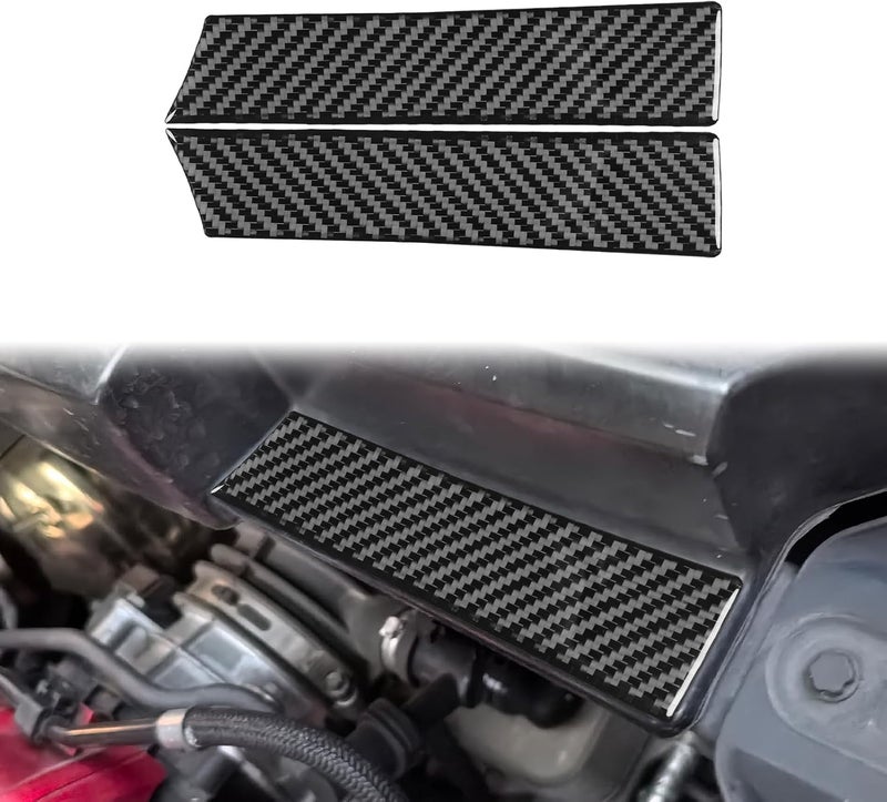 Edinstry 2pcs Black Carbon Fiber Rear Engine Compartment Trim Sticker for Corvette C8 2020-2024, Interior Side Engine Decoration, Durable Car Accessory - Image 1